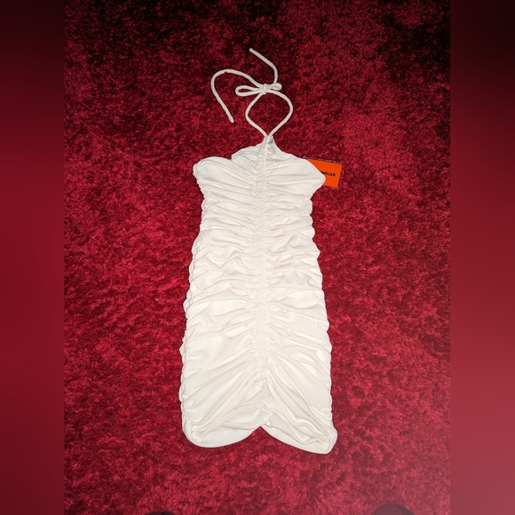 13. NWT SIMON MILLER SLINKY RIBBED RUCHED HALTER DRESS - Picture 8 of 8